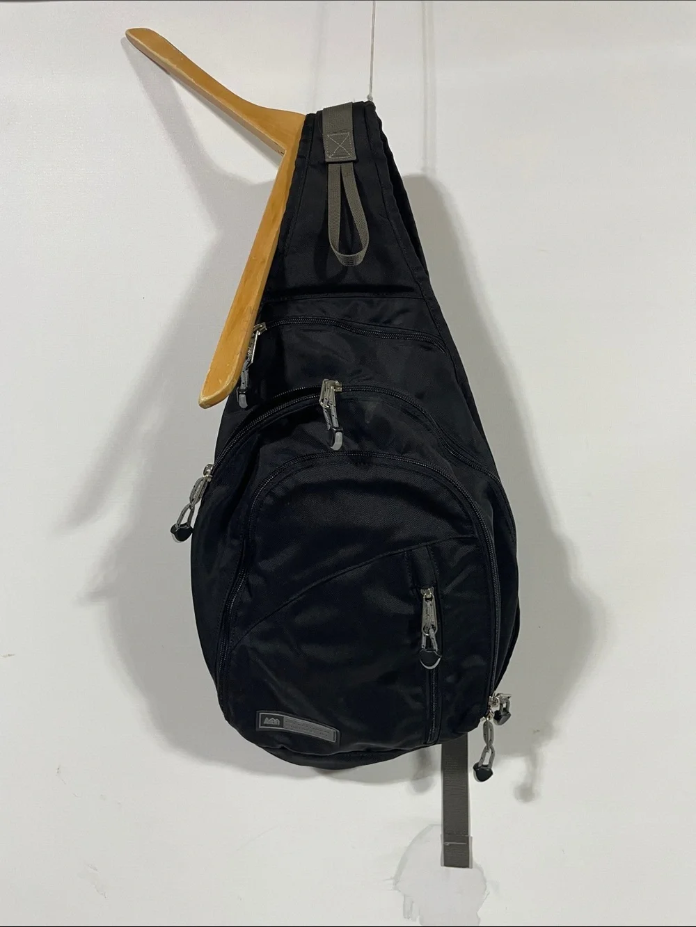 REI Black Sling Backpack with Gray Accents